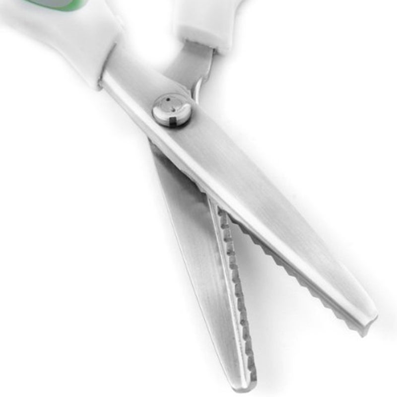 BlueSnail مقص قماش احترافي من ستانلس ستيل بزاوية مريحة من بلو سنيل (9.5 بوصة، مسنن، أخضر) - Image 3